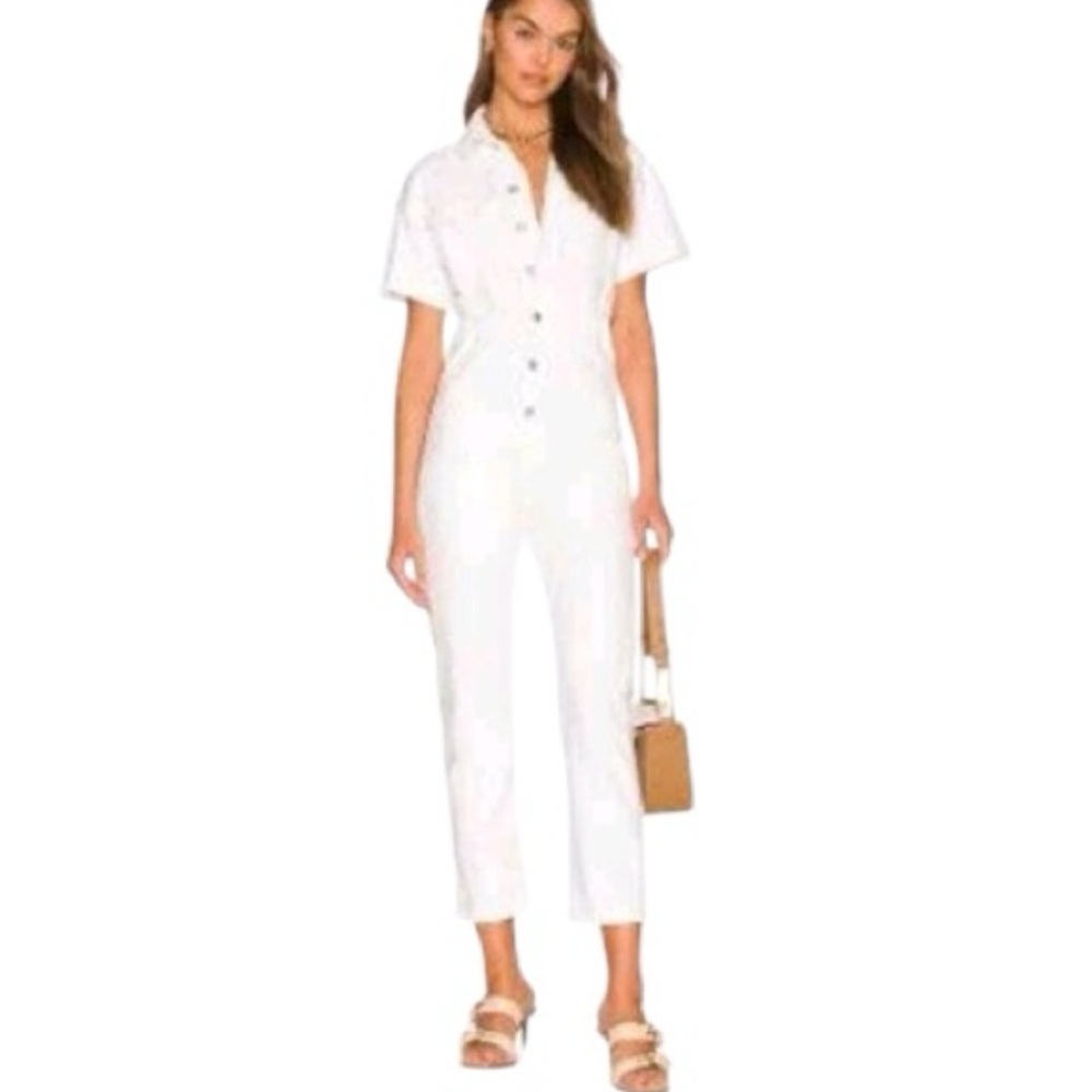 Free People Denim Marci Utility Coveralls Size Large Cream